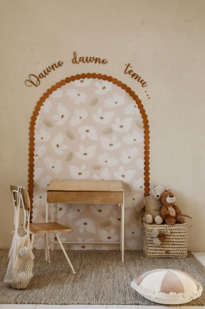 drewniany łuk ścienny vintage pokój dziecka kwiaty