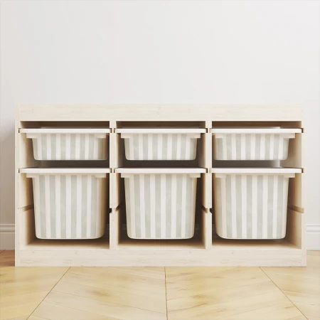 naklejki na pojemniki trofast Ikea paski oliwka
